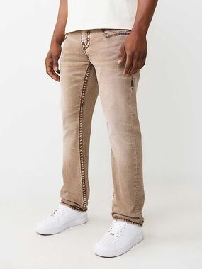 True Religion Men's Taupe Straight Jeans
